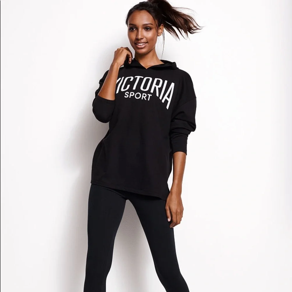 NWT Victoria's Secret Sport: Rare 🔥 Various Sized Black Logo Workout Hoodie - Picture 2 of 4
